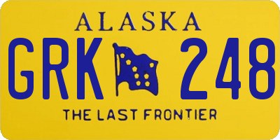 AK license plate GRK248