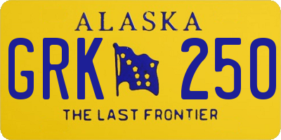 AK license plate GRK250