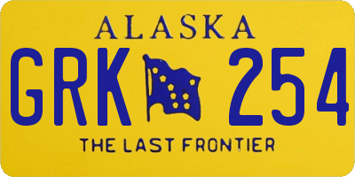 AK license plate GRK254