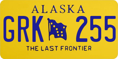 AK license plate GRK255