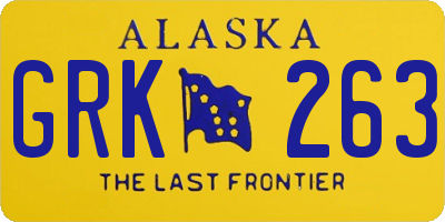 AK license plate GRK263