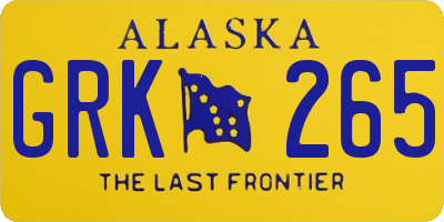 AK license plate GRK265