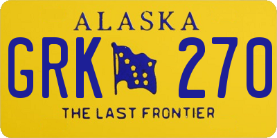 AK license plate GRK270