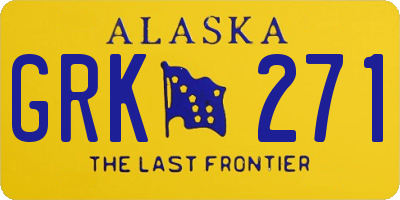 AK license plate GRK271