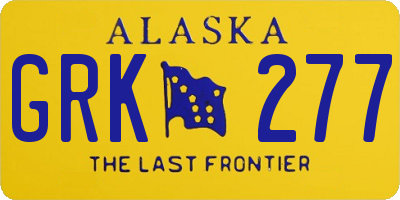 AK license plate GRK277