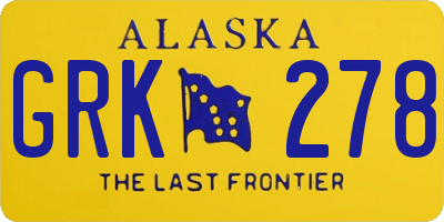 AK license plate GRK278