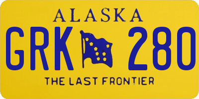 AK license plate GRK280