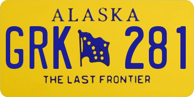 AK license plate GRK281