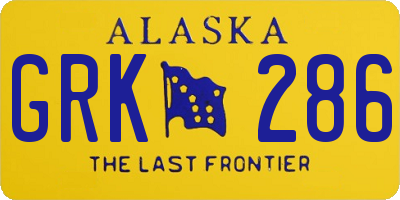 AK license plate GRK286