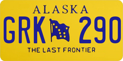 AK license plate GRK290