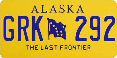 AK license plate GRK292