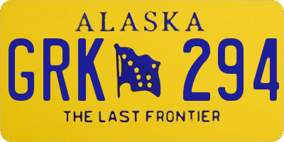 AK license plate GRK294