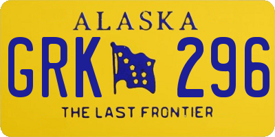 AK license plate GRK296