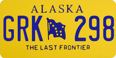 AK license plate GRK298