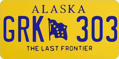 AK license plate GRK303