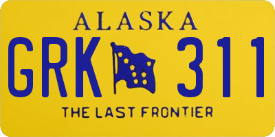 AK license plate GRK311