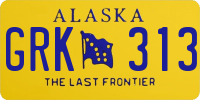 AK license plate GRK313