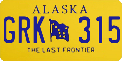 AK license plate GRK315