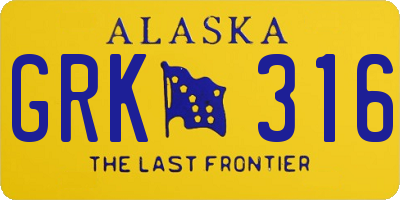 AK license plate GRK316