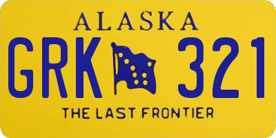 AK license plate GRK321