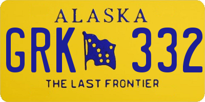 AK license plate GRK332