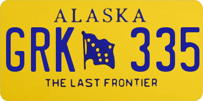 AK license plate GRK335