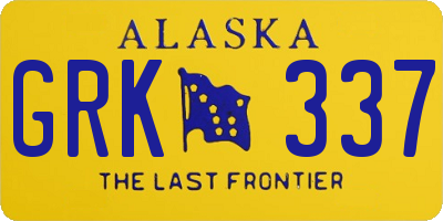 AK license plate GRK337