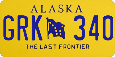 AK license plate GRK340