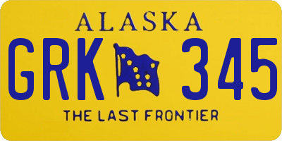 AK license plate GRK345