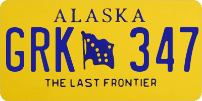 AK license plate GRK347