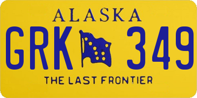 AK license plate GRK349