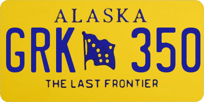 AK license plate GRK350