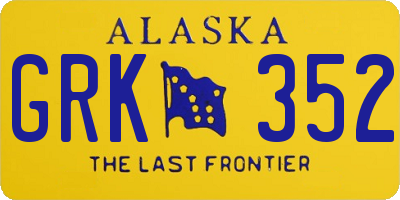 AK license plate GRK352