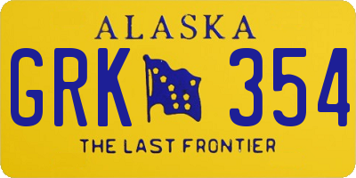 AK license plate GRK354