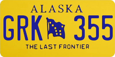 AK license plate GRK355