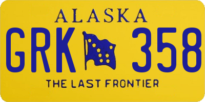 AK license plate GRK358