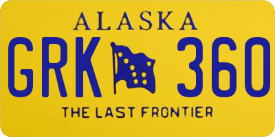 AK license plate GRK360