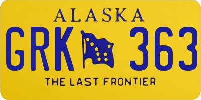 AK license plate GRK363