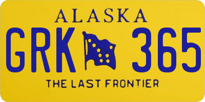 AK license plate GRK365