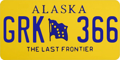 AK license plate GRK366