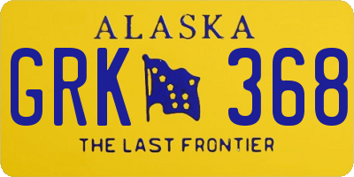 AK license plate GRK368