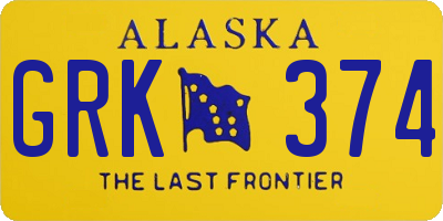 AK license plate GRK374