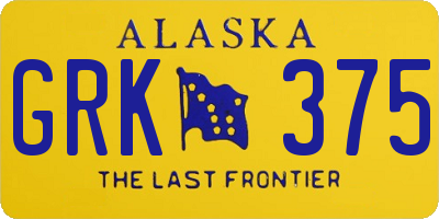 AK license plate GRK375