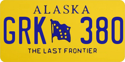 AK license plate GRK380