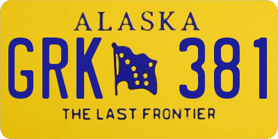 AK license plate GRK381