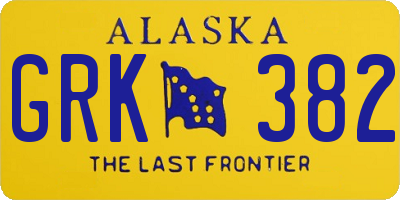 AK license plate GRK382