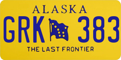 AK license plate GRK383