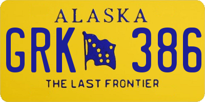 AK license plate GRK386