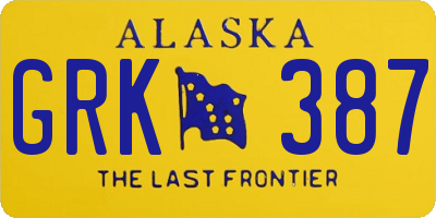 AK license plate GRK387