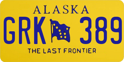 AK license plate GRK389